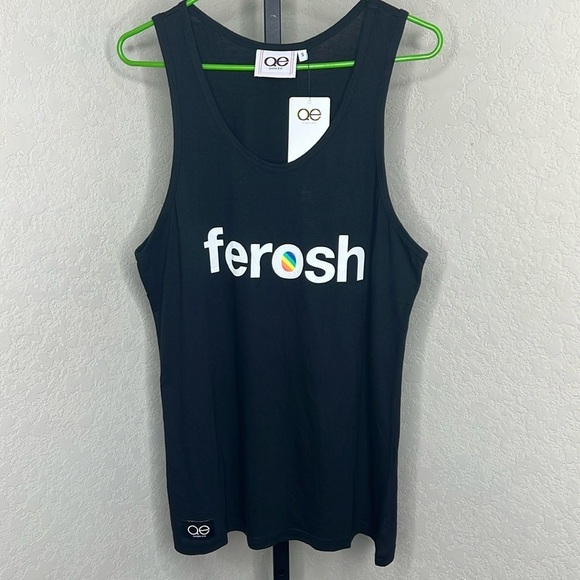 753 - Queer Eye NWT Black Sleeveless “Ferosh” Graphic T-Shirt, Size Small - Picture 1 of 8